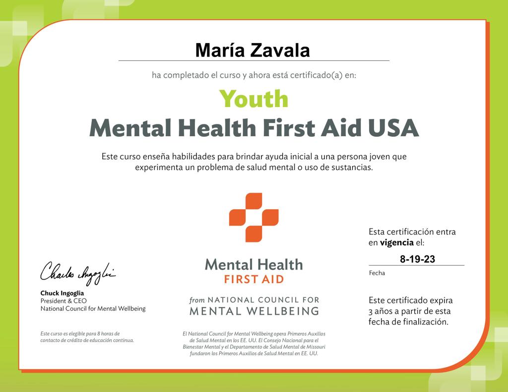 Youth Mental Health First Aid USA